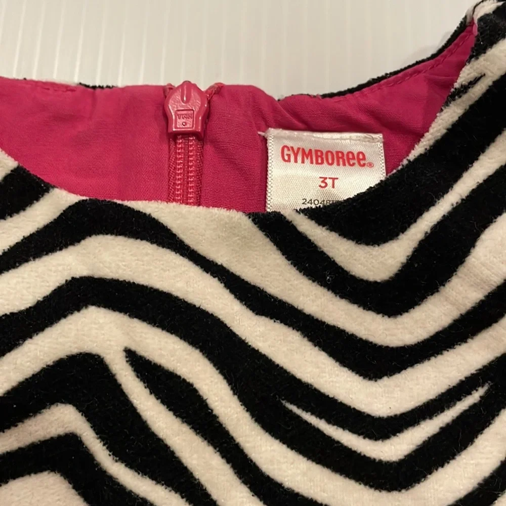 Gymboree black & off white zebra pattern sleeveless dress.  Size 3T